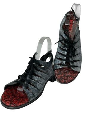 Dkode Leather Distressed Lace Up Sandal Size 40 Made in Portugal